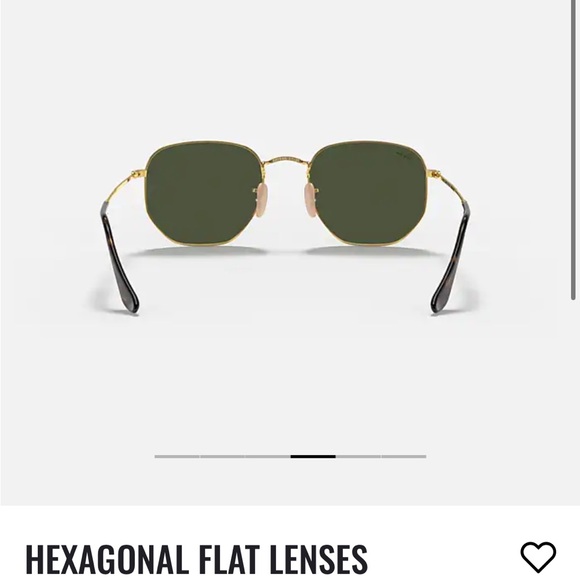 Ray-Ban Gold and Green Hexagonal Sunglasses - Picture 6 of 9